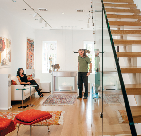 contemporary beacon hill townhouse living room