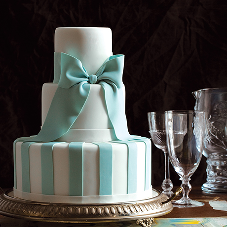 2 tier Square Tiffany Blue Cake - Karen's Cakes