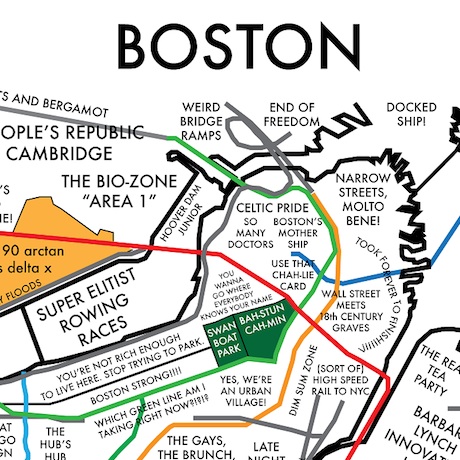 Judgemental Map Of Boston Urbane Boston Map: Company Labels Neighborhoods By Stereotype