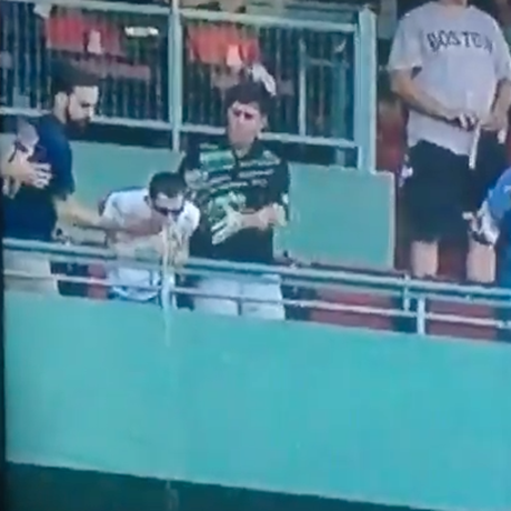 Red Sox fan vomits on to fans sitting in tier below him during game at  Fenway Park