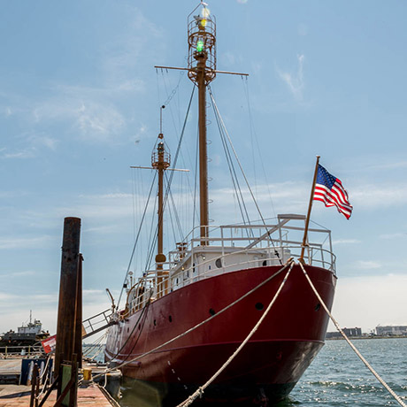 Nantucket Lightship LV112 museum East Boston harbor, Boston