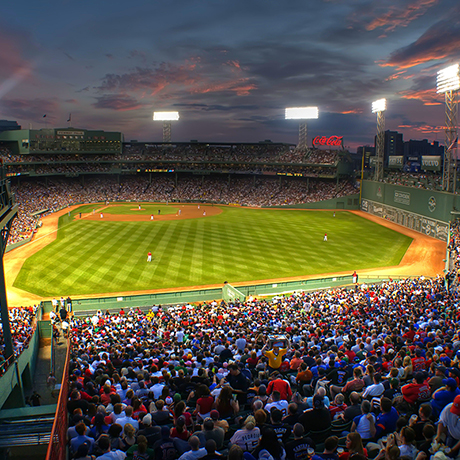 Fenway Park panorama: Left outfield TV camera perch above …