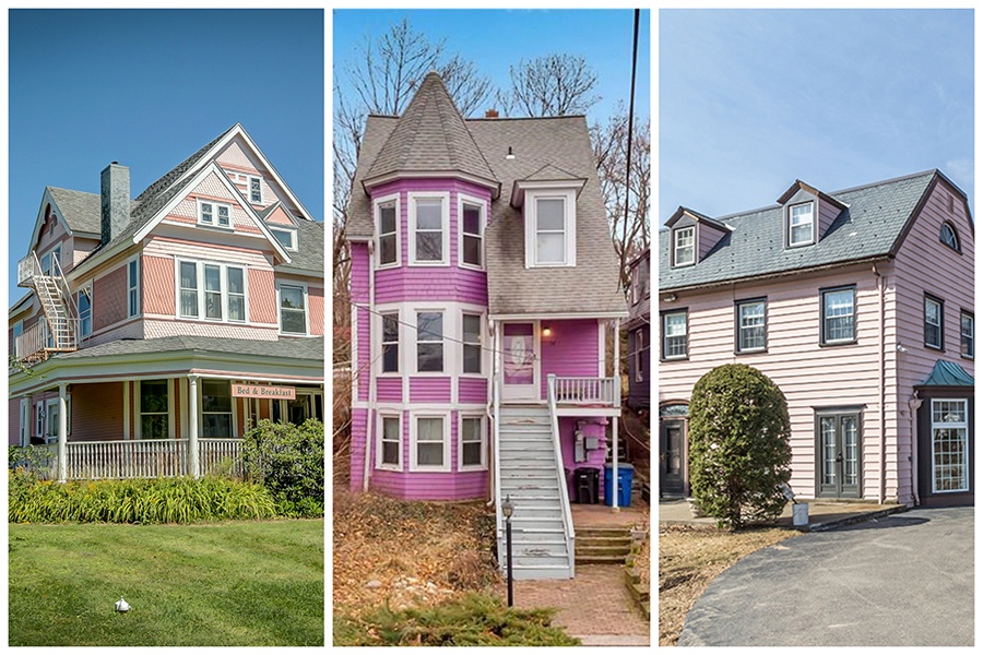 Seven Pretty Pink Houses for Sale around New England