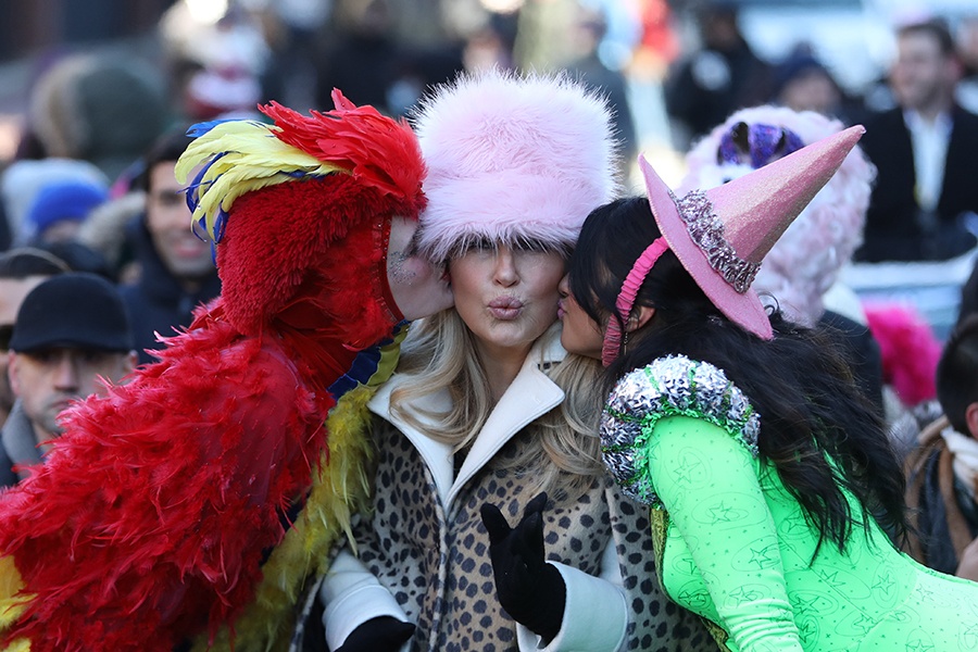 Mardi Gras costumers are Jennifer Coolidge in 'White Lotus